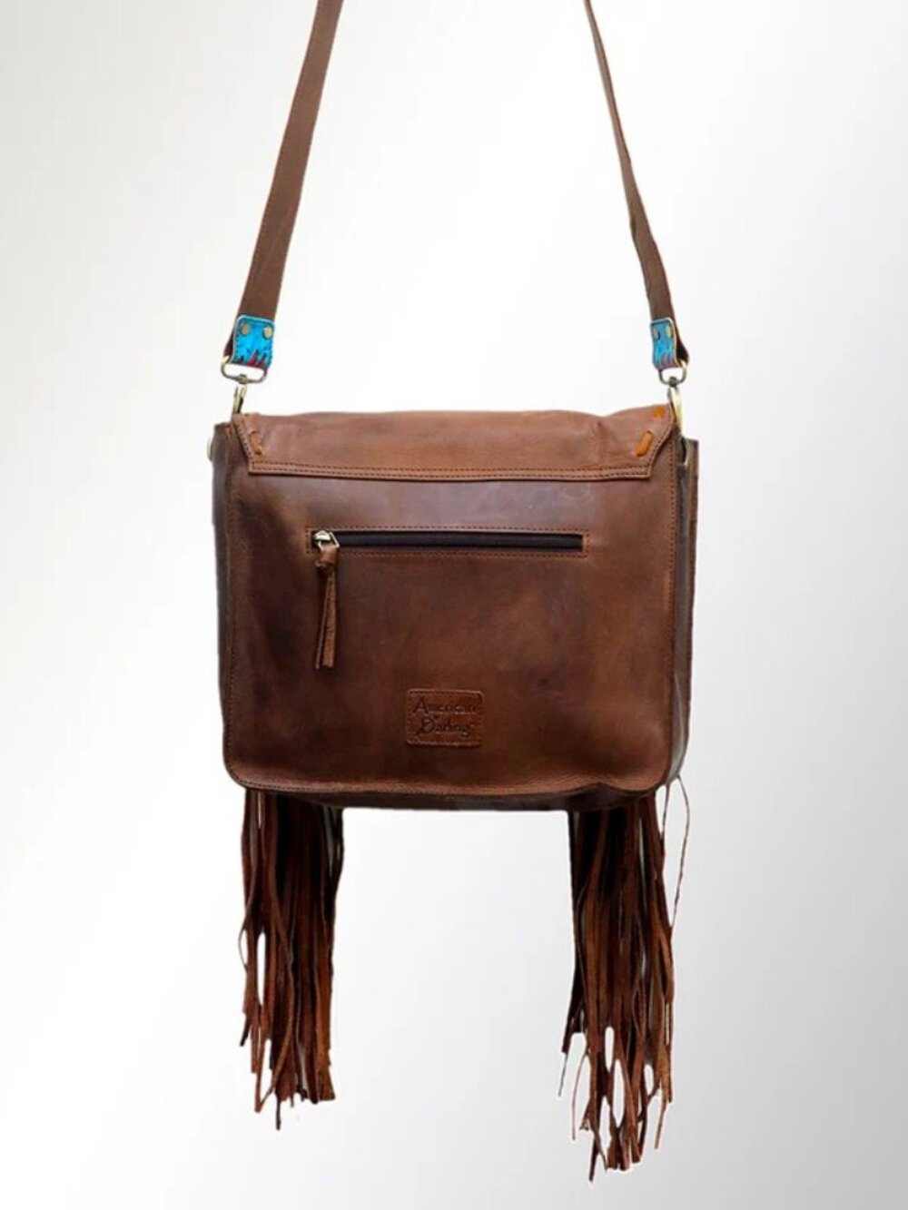 American Darling Boho Spirit War Spirit Headpiece Fringe Crossbody Bag - Picture 4 of 6